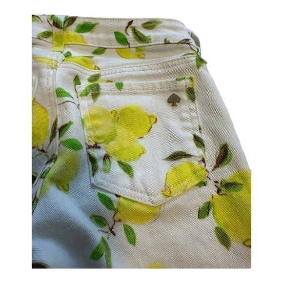 Kate Spade Ankle Length Skinny Jeans With Lemon Print - Size 23 - Picture 6 of 14